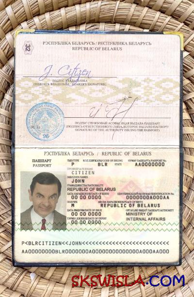 Białoruś paszport (2006-2020) wygląd zdjęcia pliki PSD, skan i fotografowany obraz